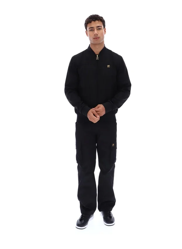Veste Dean noire en simili-daim à fermeture éclair intégrale
