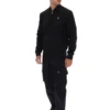 Veste Dean noire en simili-daim à fermeture éclair intégrale