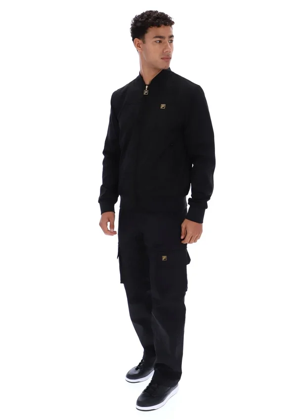 Veste Dean noire en simili-daim à fermeture éclair intégrale