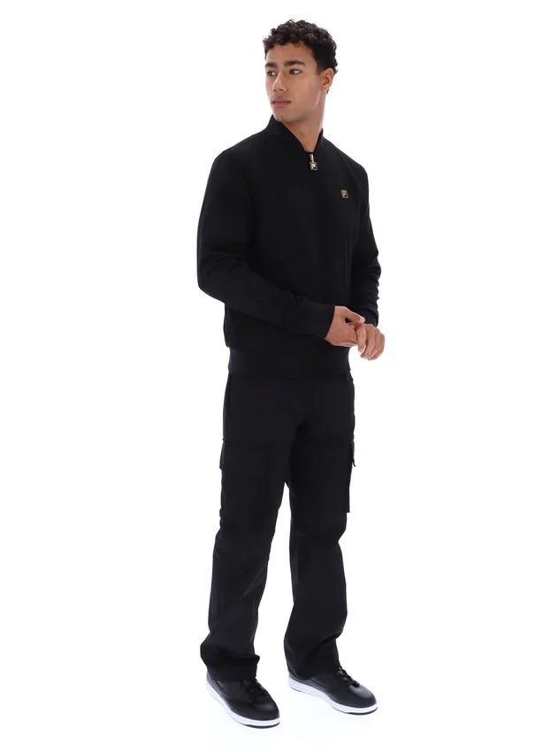 Veste Dean noire en simili-daim à fermeture éclair intégrale