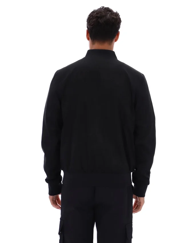 Veste Dean noire en simili-daim à fermeture éclair intégrale