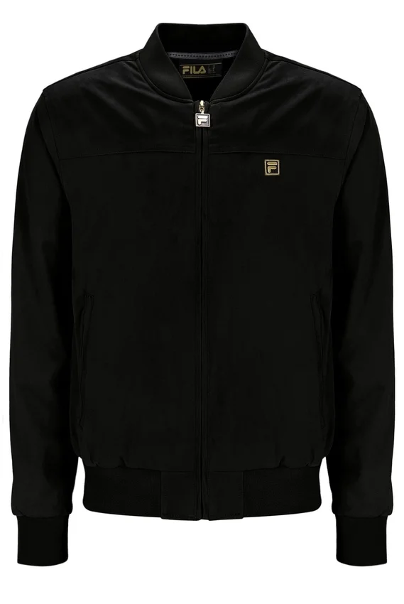Veste Dean noire en simili-daim à fermeture éclair intégrale