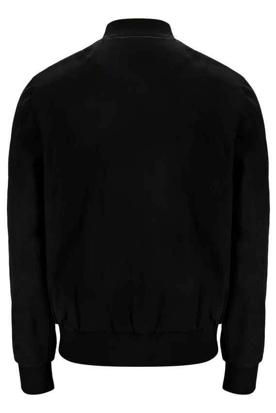 Veste Dean noire en simili-daim à fermeture éclair intégrale