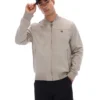 Veste Dean vintage kaki en simili-daim à fermeture éclair intégrale