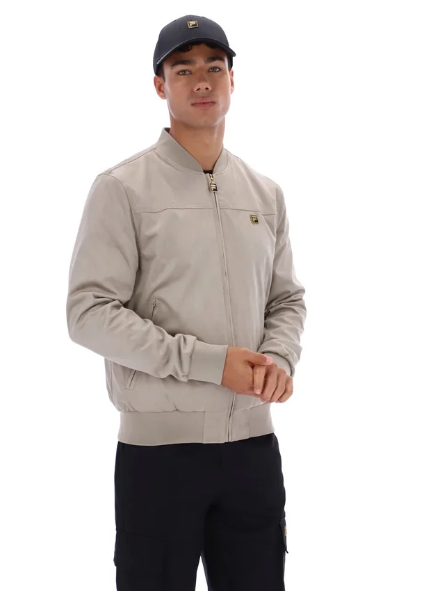 Veste Dean vintage kaki en simili-daim à fermeture éclair intégrale