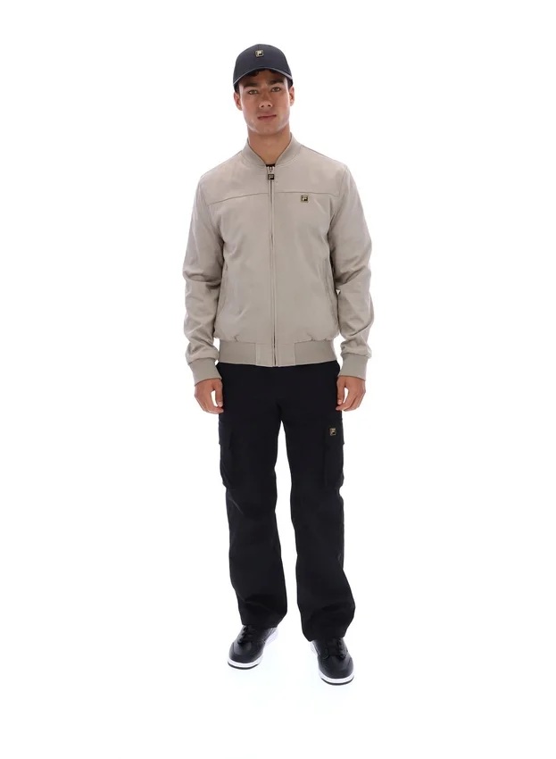 Veste Dean vintage kaki en simili-daim à fermeture éclair intégrale