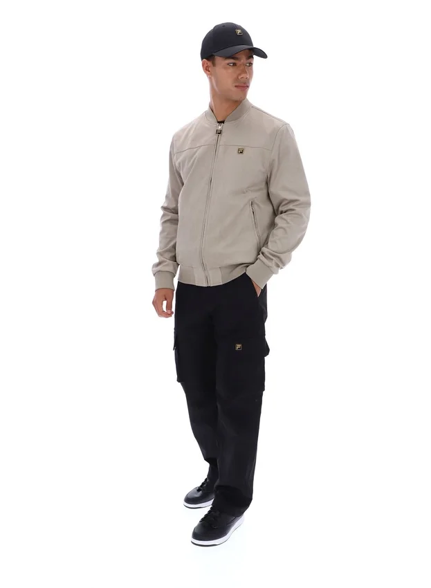 Veste Dean vintage kaki en simili-daim à fermeture éclair intégrale