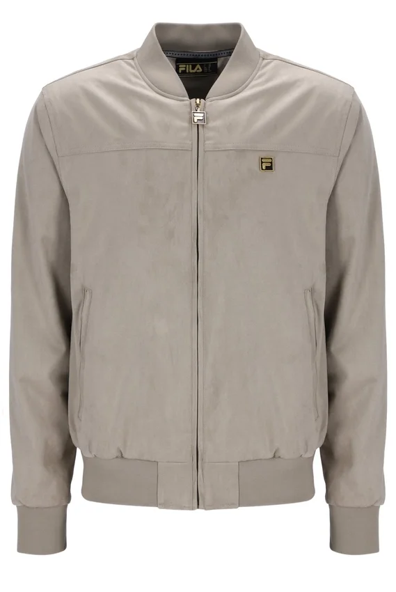 Veste Dean vintage kaki en simili-daim à fermeture éclair intégrale