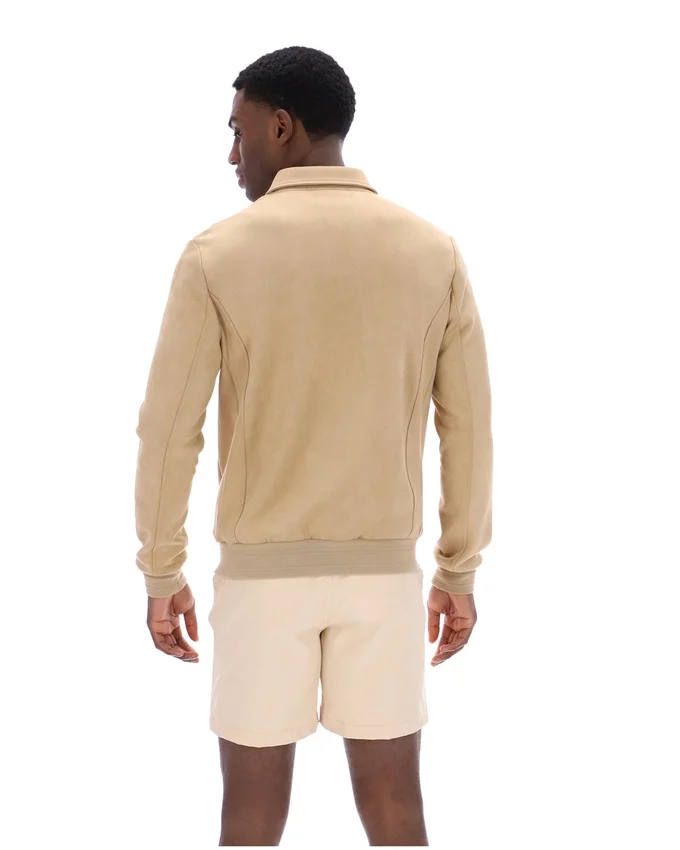 Veste en daim Francesco beige classique