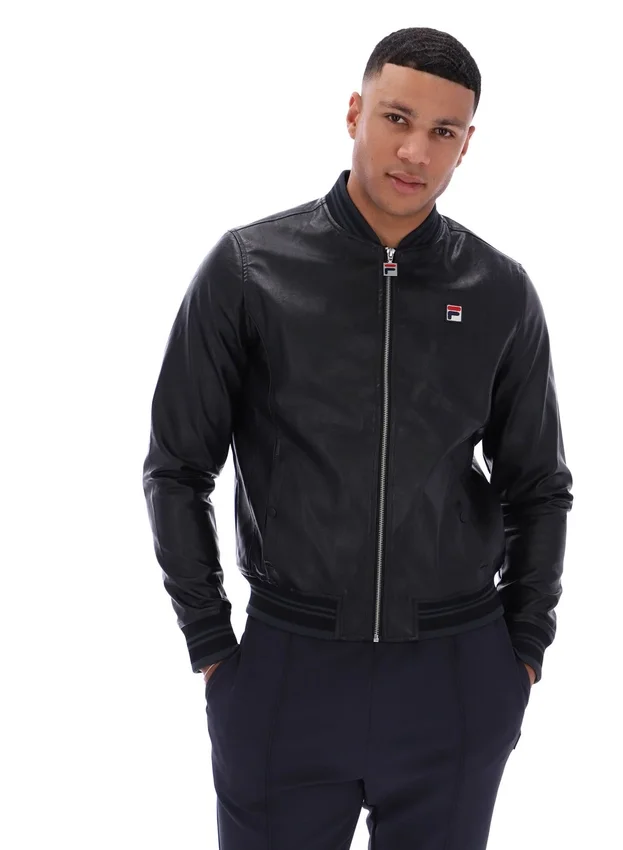 Veste en simili cuir « Malyk Archive Influence » noire