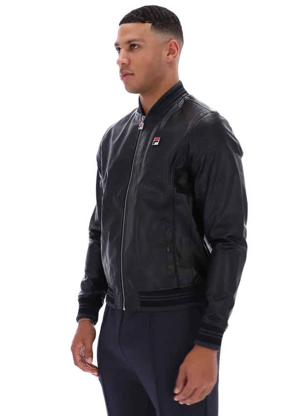 Veste en simili cuir « Malyk Archive Influence » noire