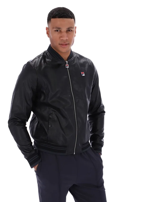 Veste en simili cuir « Malyk Archive Influence » noire