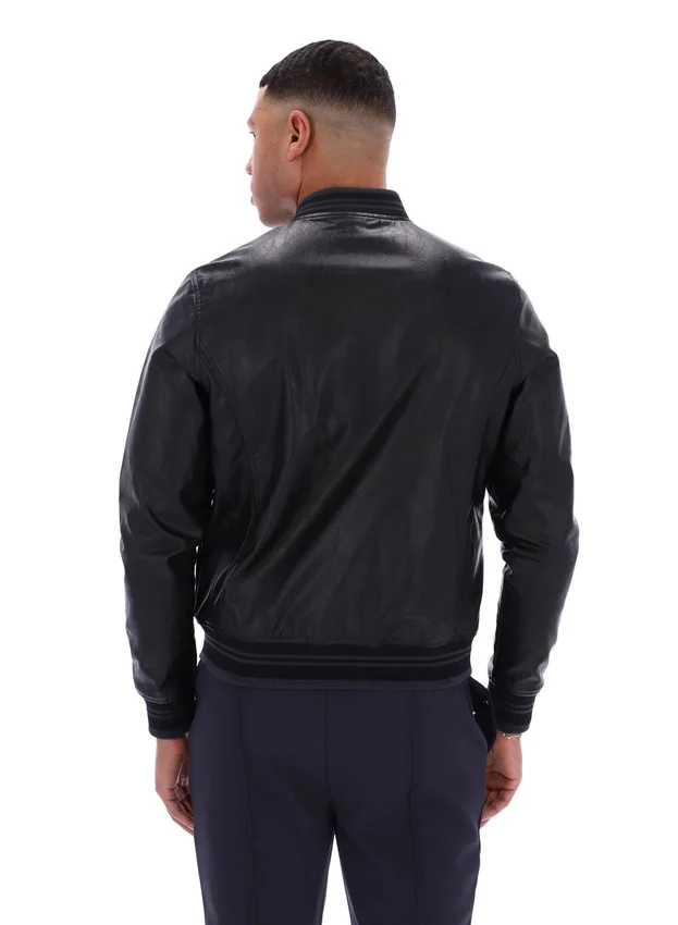 Veste en simili cuir « Malyk Archive Influence » noire