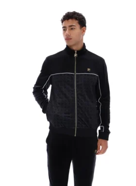 Veste en velours noire Higgans à fermeture éclair intégrale