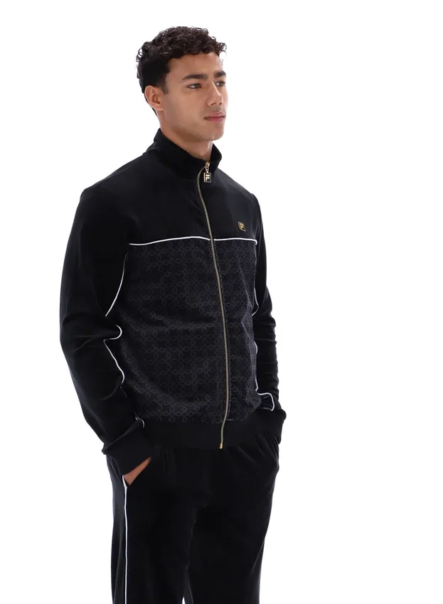Veste en velours noire Higgans à fermeture éclair intégrale