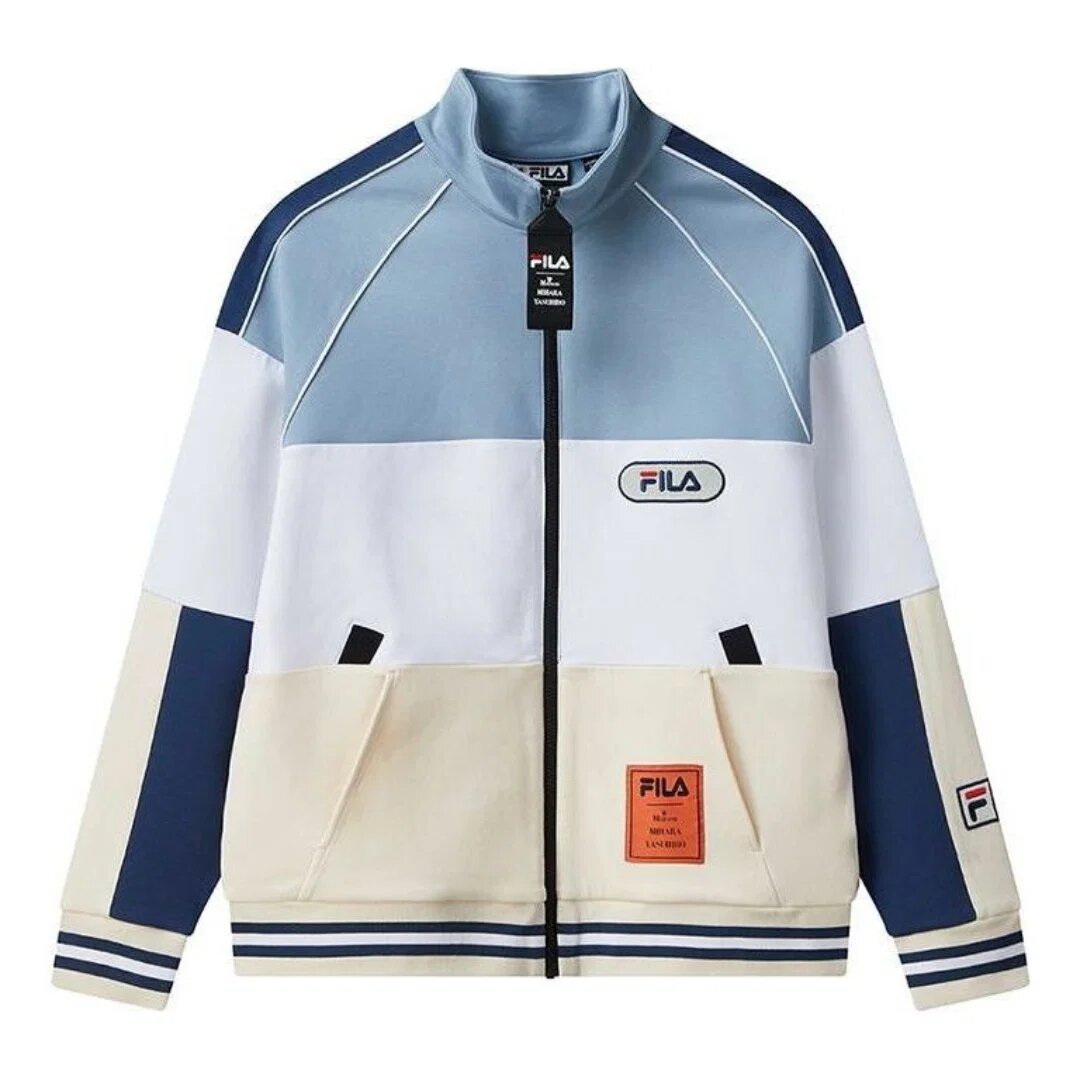 Veste Fila x Mihara Yasuhiro « Bleu sarcelle, blanc, beige »