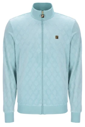 Veste « Hanay » à motif losanges en relief, bleu sterling
