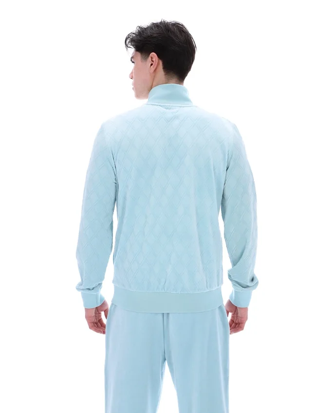 Veste « Hanay » à motif losanges en relief, bleu sterling