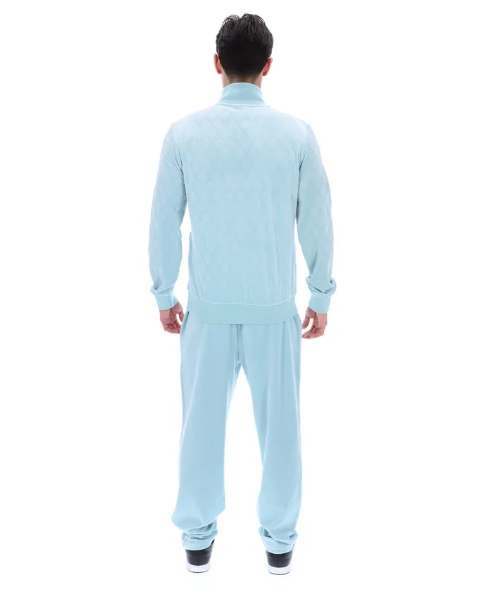 Veste « Hanay » à motif losanges en relief, bleu sterling