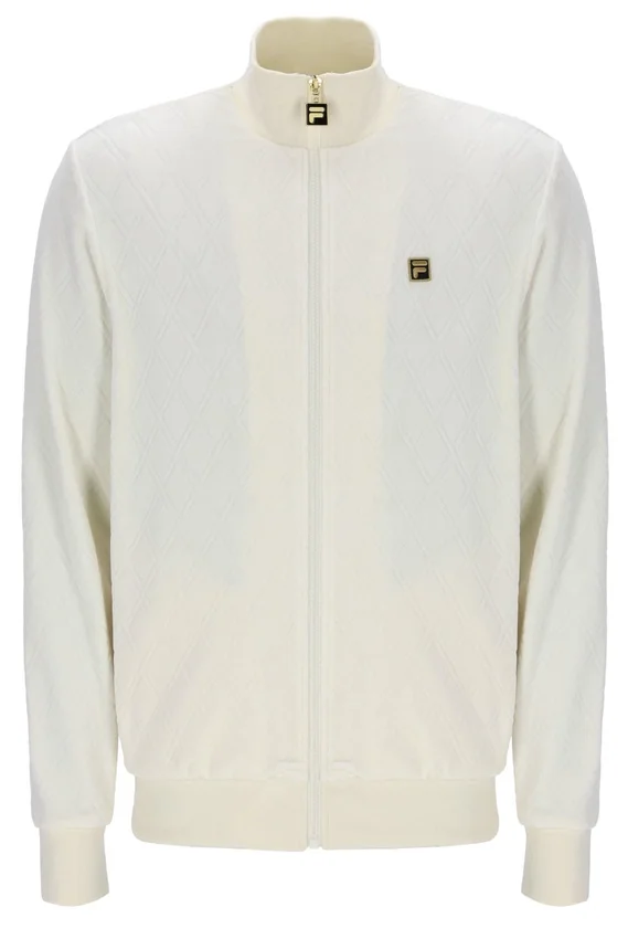 Veste Hanay à motif losanges en relief, couleur lait de coco