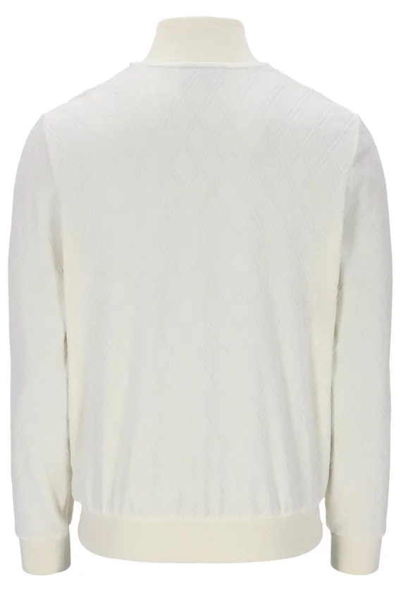 Veste Hanay à motif losanges en relief, couleur lait de coco