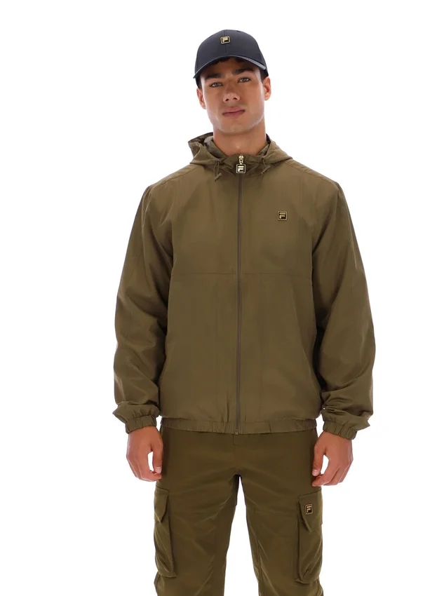 Veste Ian à fermeture éclair intégrale, vert olive foncé