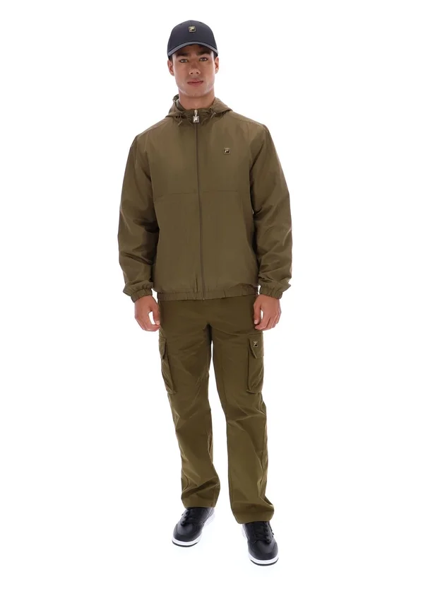 Veste Ian à fermeture éclair intégrale, vert olive foncé