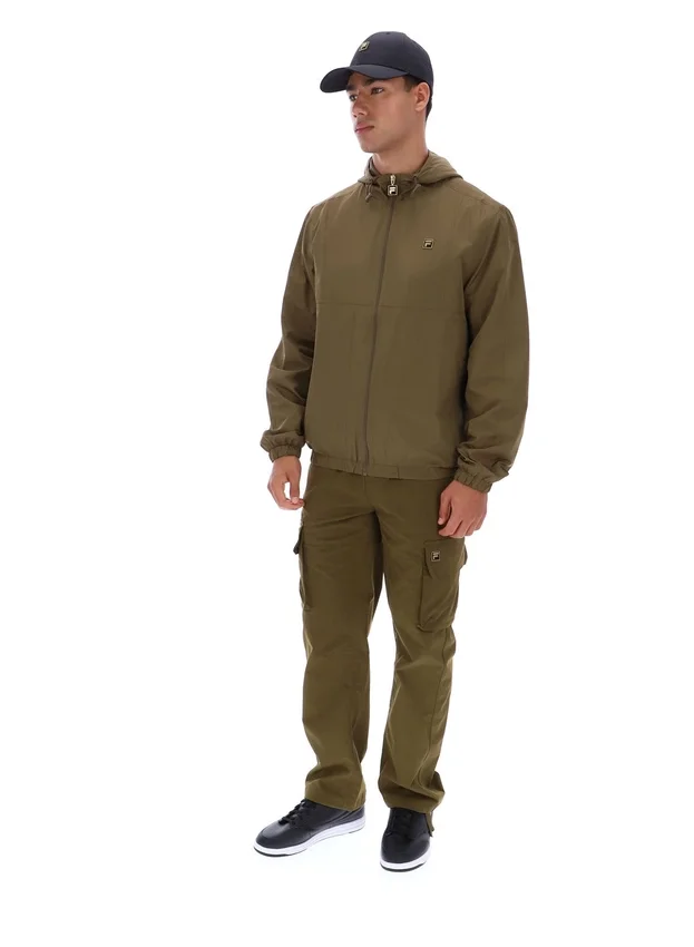 Veste Ian à fermeture éclair intégrale, vert olive foncé