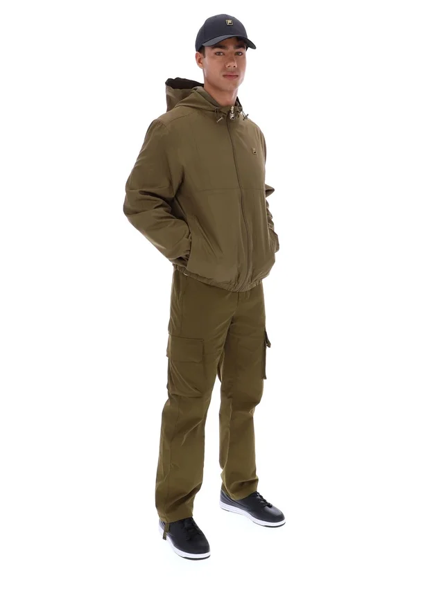 Veste Ian à fermeture éclair intégrale, vert olive foncé