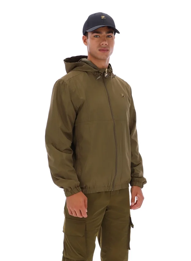 Veste Ian à fermeture éclair intégrale, vert olive foncé