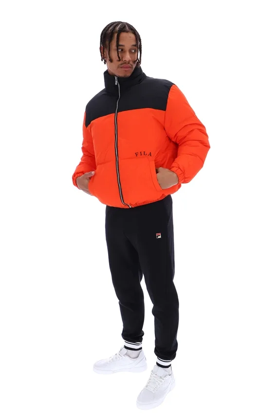 Veste matelassée à empiècements Evan unisexe, couleur Tangerine Tango