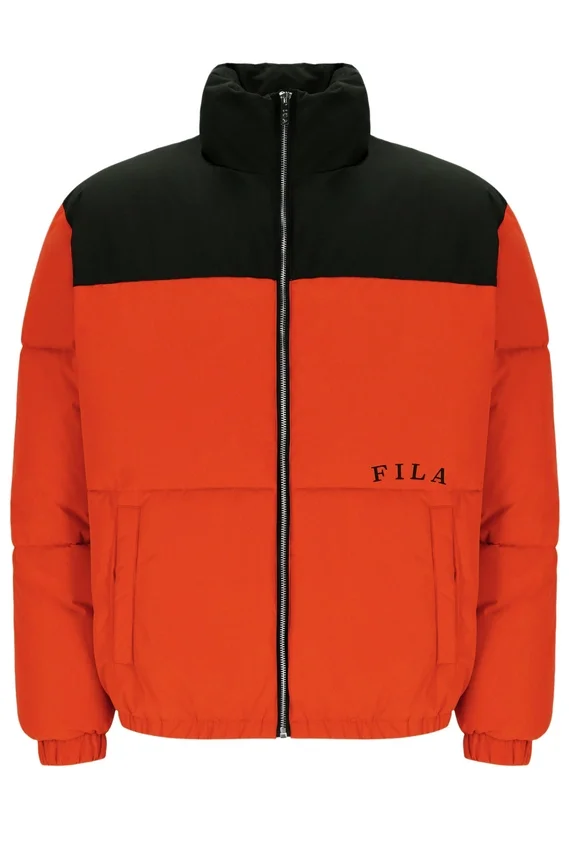 Veste matelassée à empiècements Evan unisexe, couleur Tangerine Tango