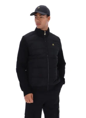 Veste matelassée à fermeture éclair intégrale « Jerry » noire