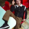 Veste Morton noire à fermeture éclair intégrale avec empiècements contrastés