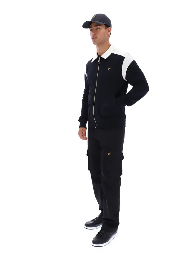 Veste Morton noire à fermeture éclair intégrale avec empiècements contrastés