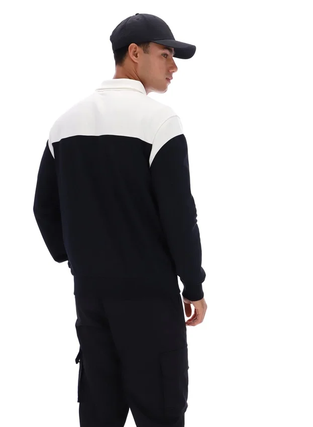 Veste Morton noire à fermeture éclair intégrale avec empiècements contrastés