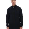 Veste Roman noire à fermeture éclair intégrale avec bande décorative