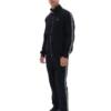 Veste Roman noire à fermeture éclair intégrale avec bande décorative