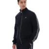 Veste Roman noire à fermeture éclair intégrale avec bande décorative