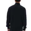 Veste Roman noire à fermeture éclair intégrale avec bande décorative